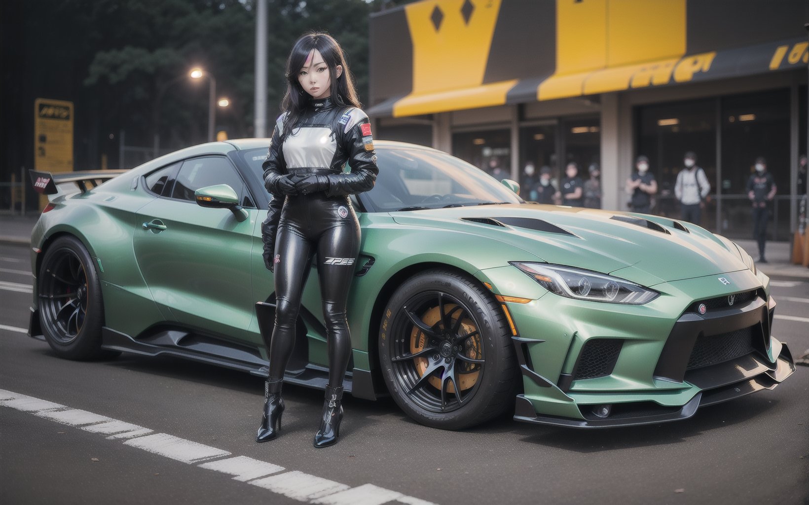 00187-4182348347-afternoon, 1 girl standing by car, cars, space suit, black car, clean spoiler, very detailed, glowing lights, cool car, cool car.jpg